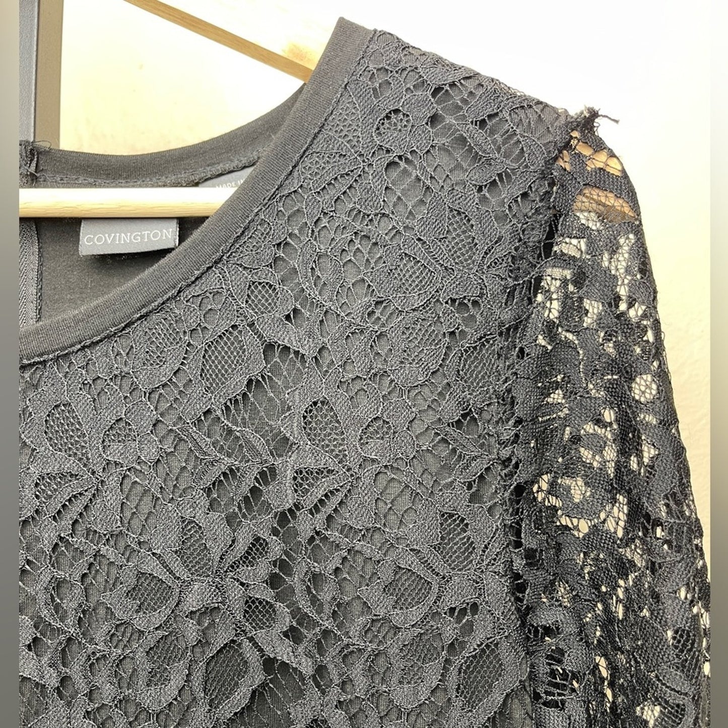 Covington Black Lace Top