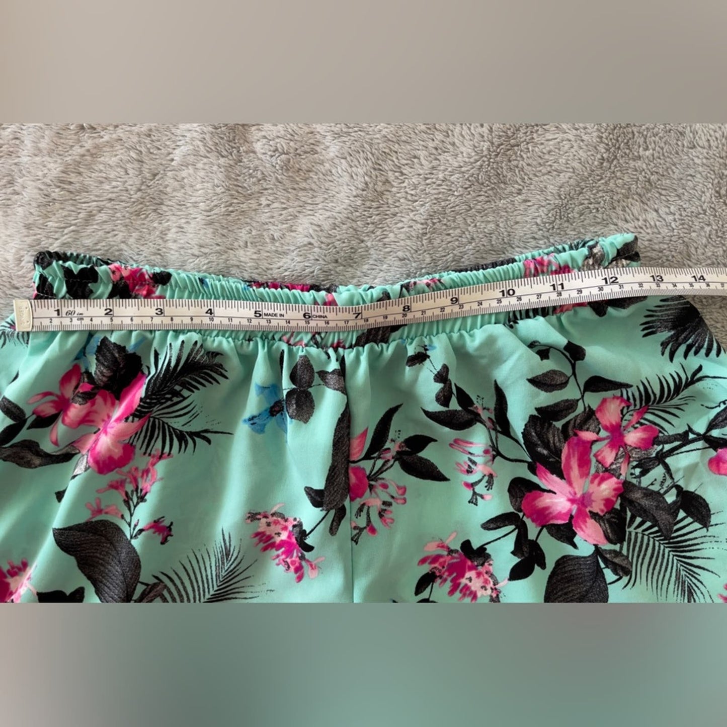Banana Lemon Black and Hot Pink Floral Shorts