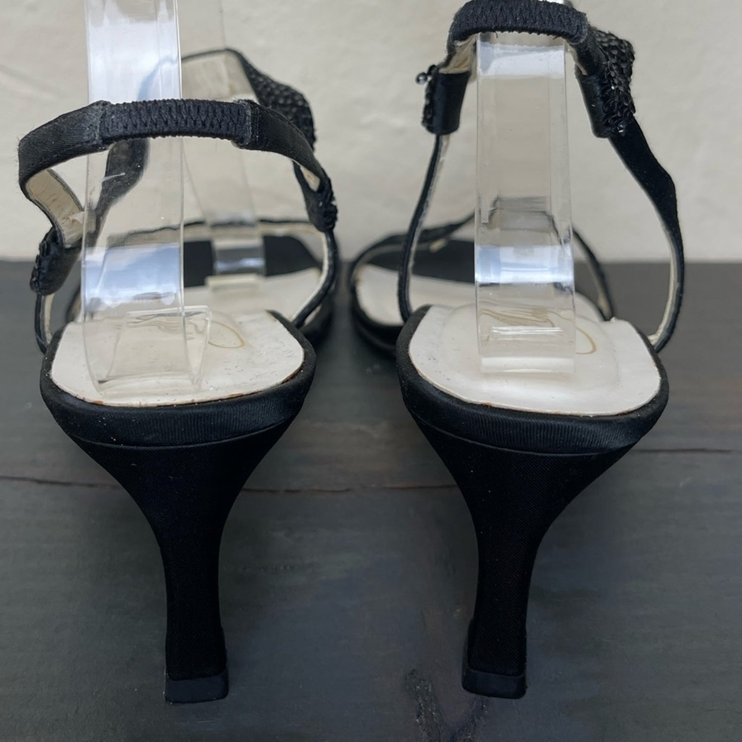 Michelangelo Black Beaded Heels