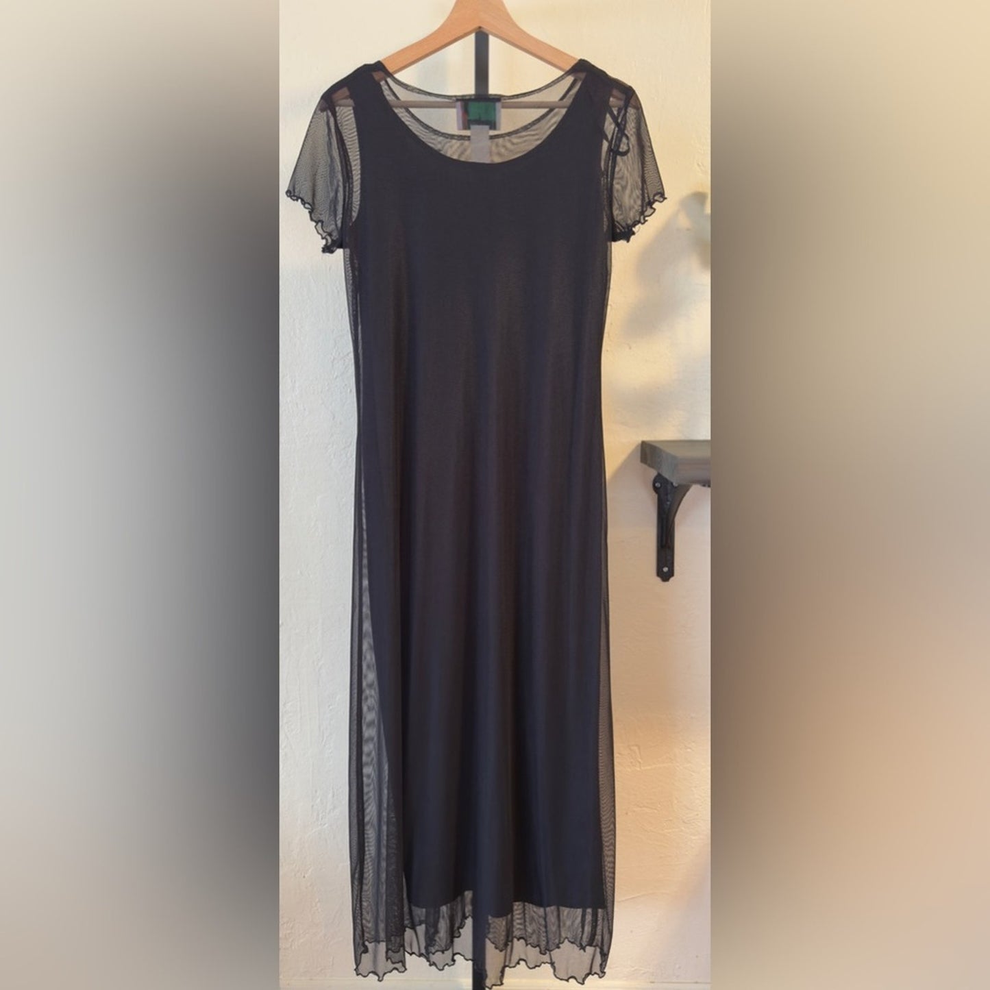 Olivia Rose Sheer Overlay Black Dress
