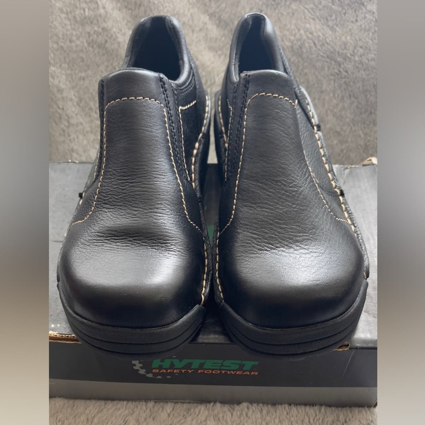 Hytest Women Opanka Slip On K17140 Steel Toe EH Black Work Shoes