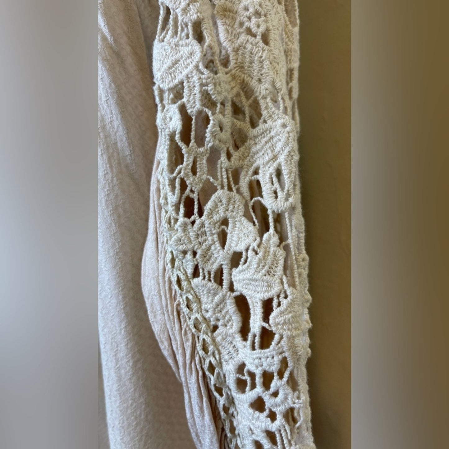 Lovestitch Cream Crochet Boho Style Top