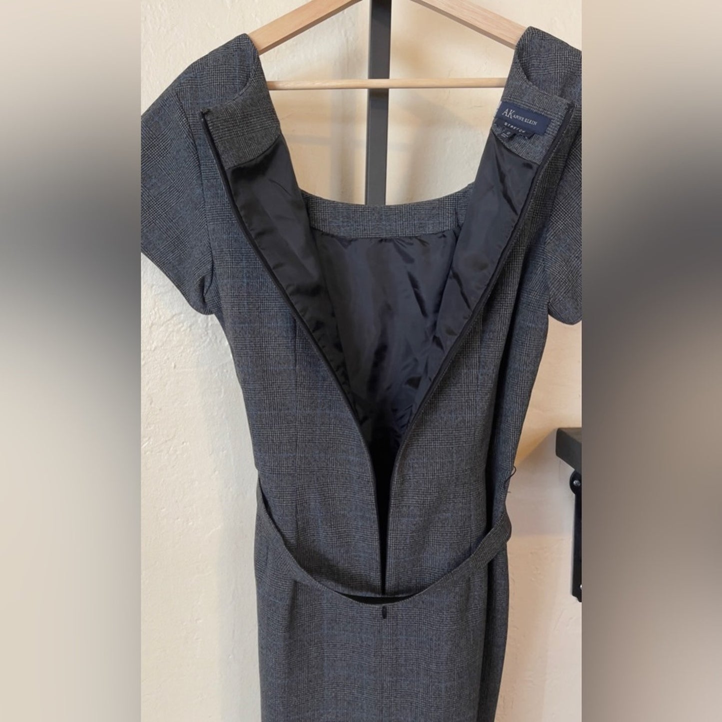 Anne Klein Gray Plaid Dress