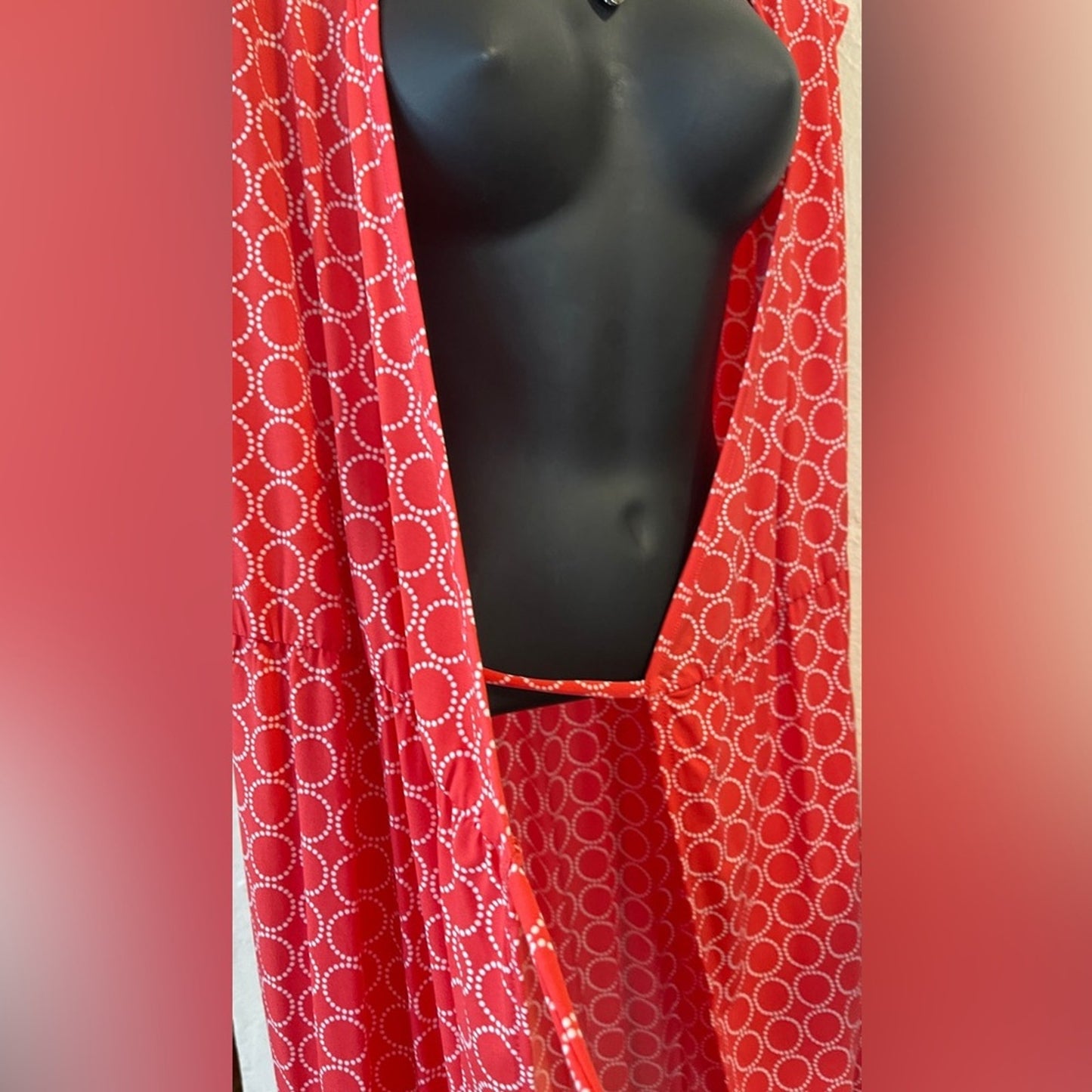 Banana Republic Coral Tie Wrap Dress