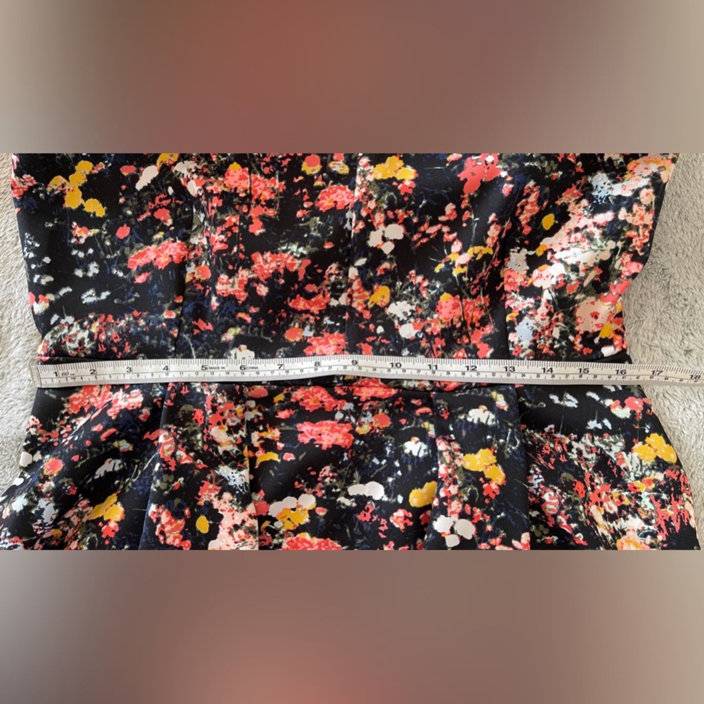 Belle & Sky Black Floral V-Neck Dress