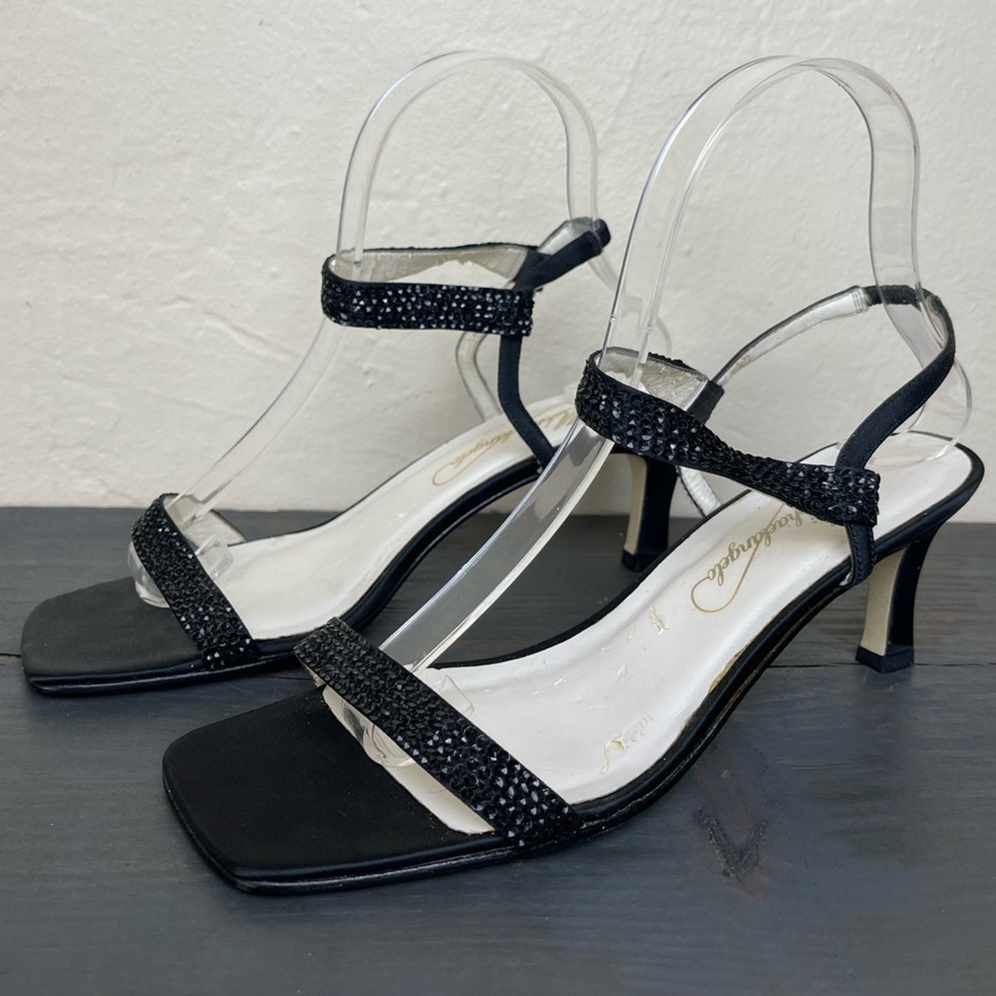 Michelangelo Black Beaded Heels
