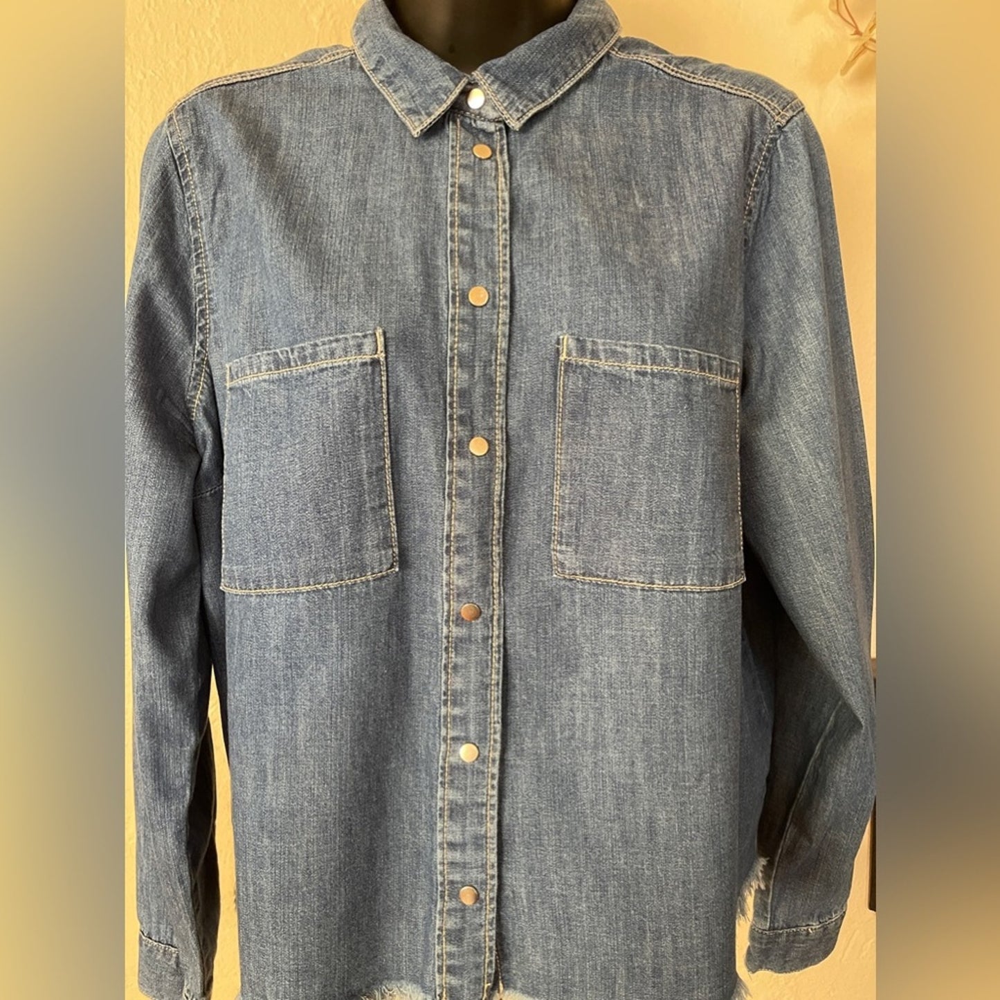 Divided H&M Denim Long Sleeve Top