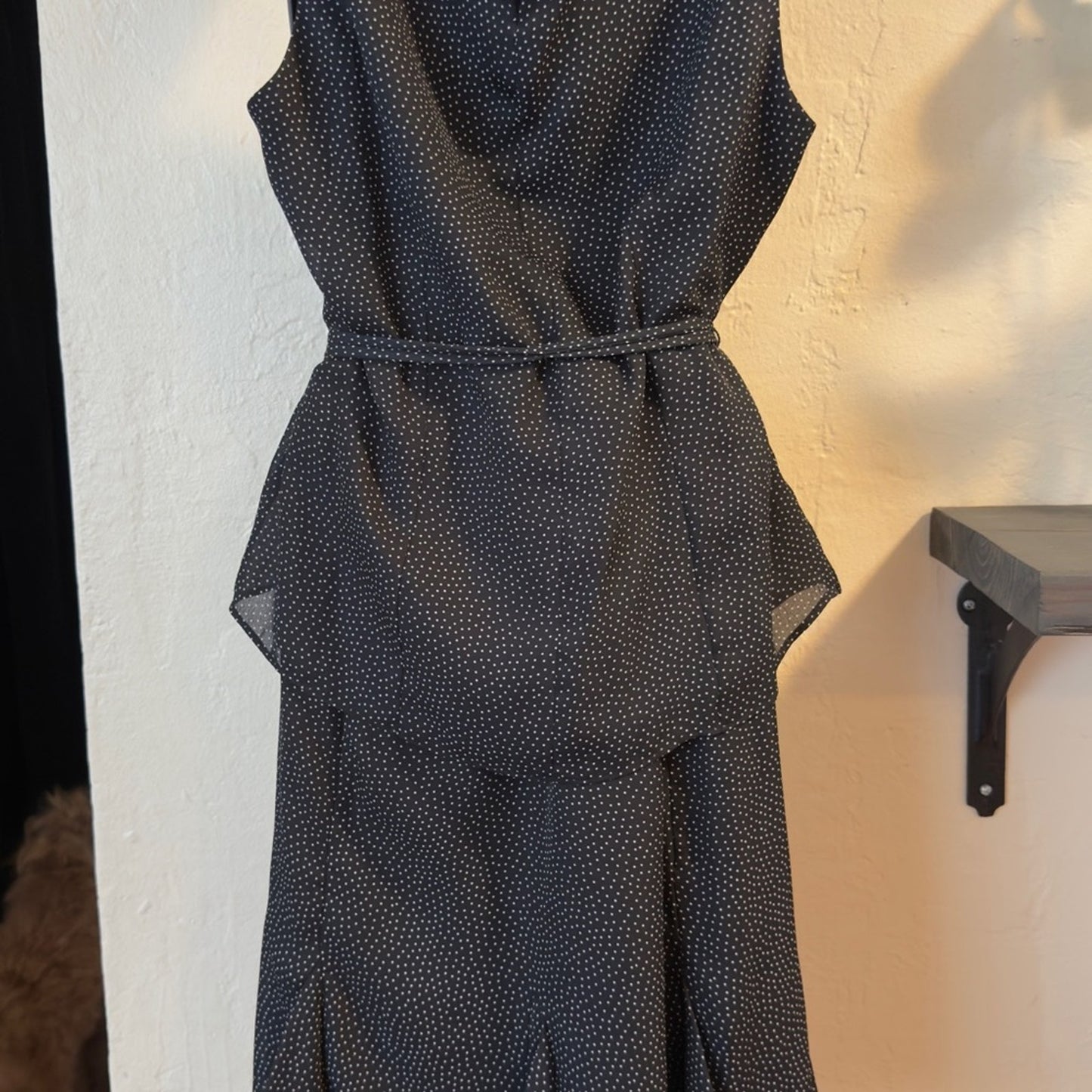 Chic Black & White Polka Dot 2 Piece Dress