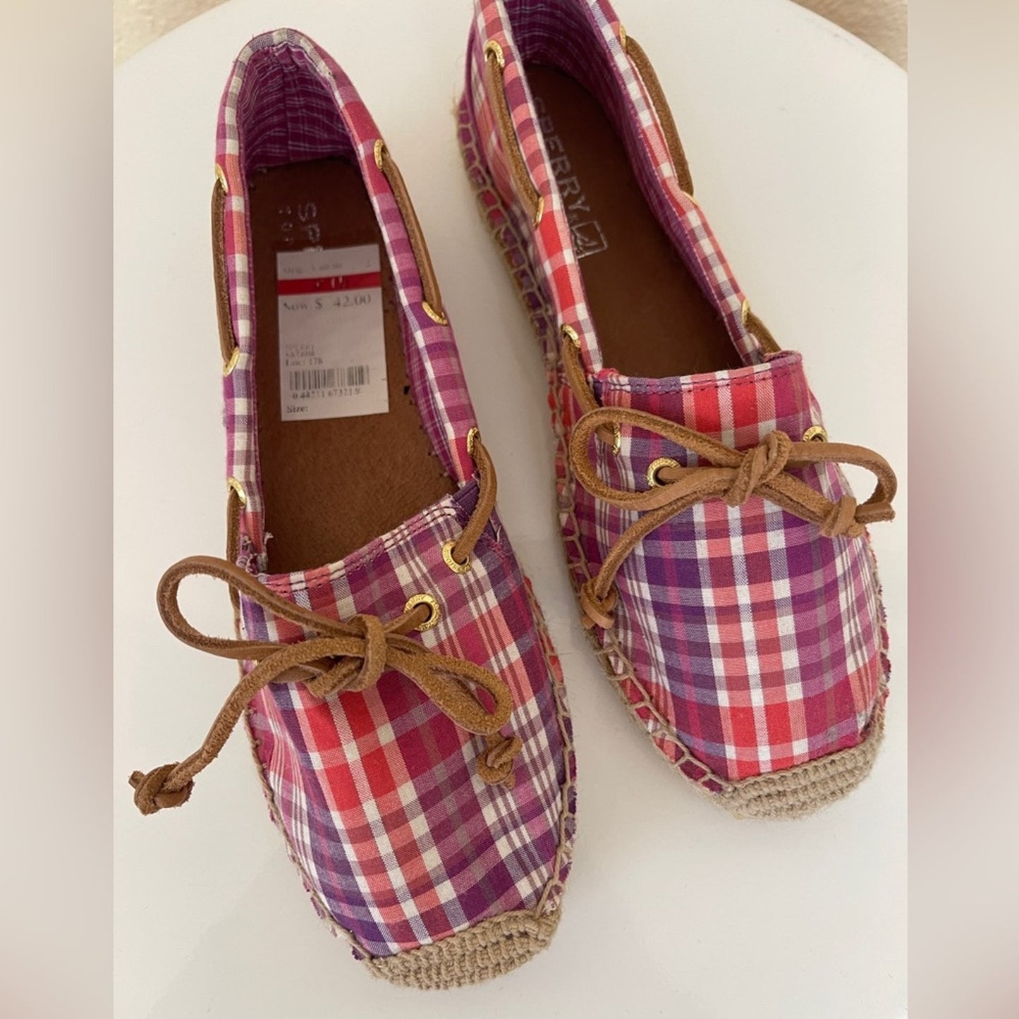 Sperry Top Sider Plaid Espadrille Boat Shoes
