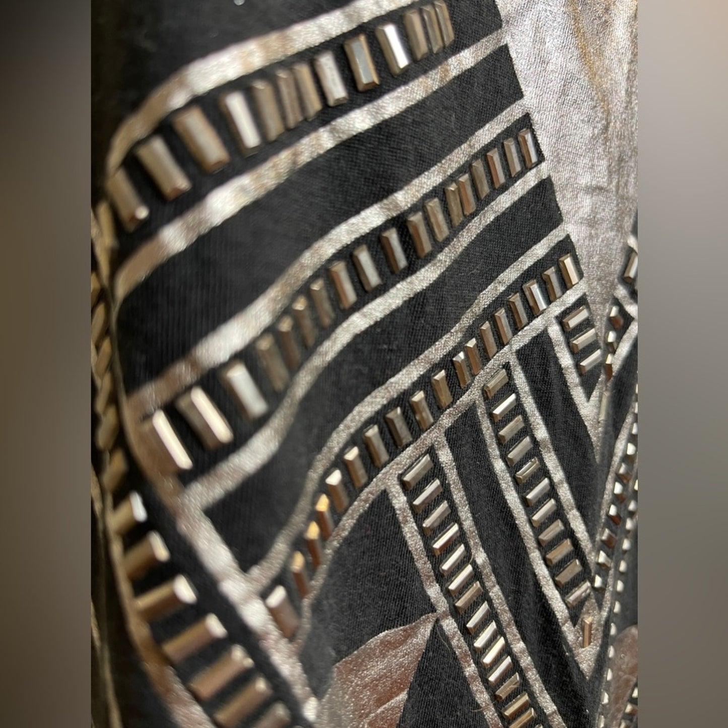Express Sleeveless Top Black Scoop Neck with Abstract Design