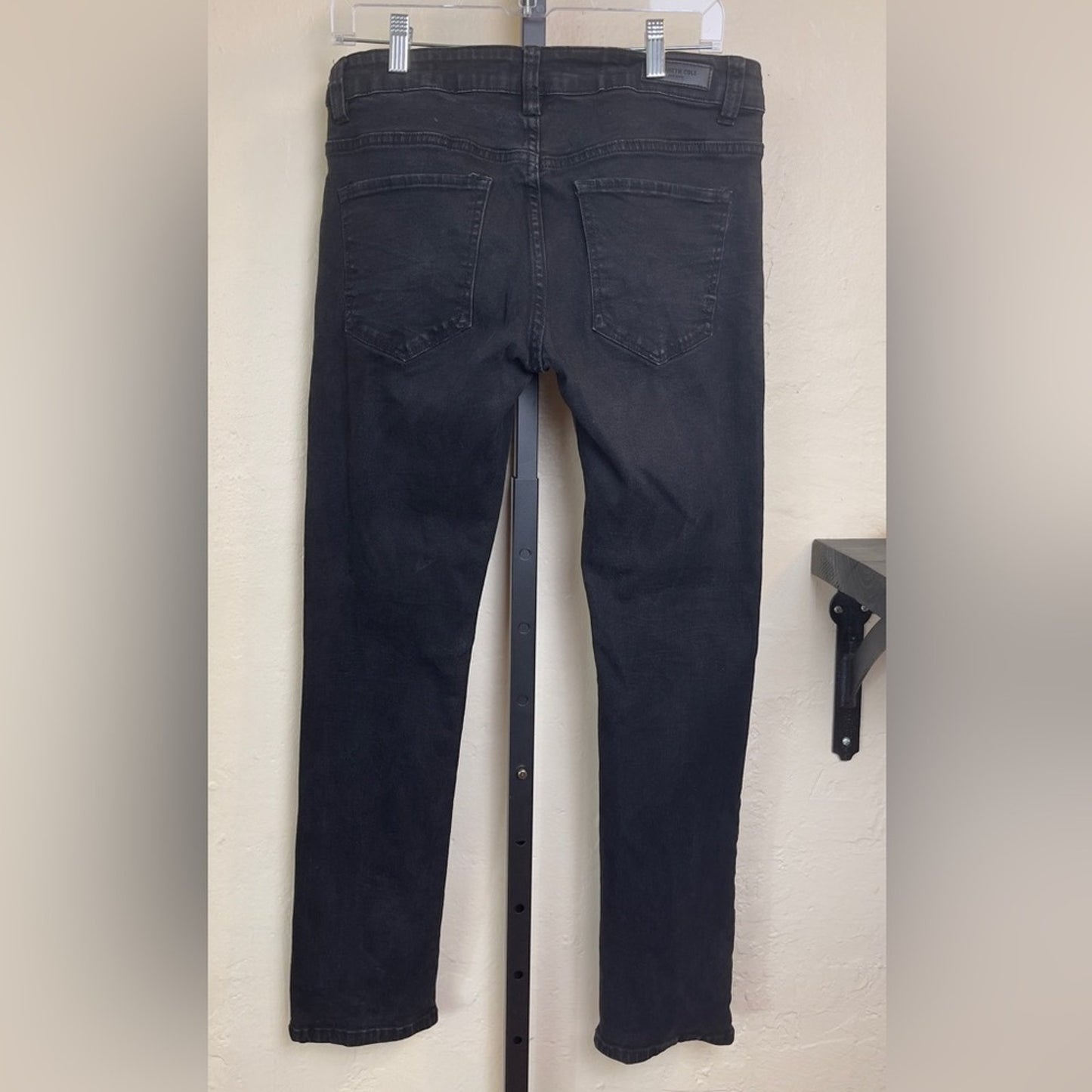 Kenneth Cole Men's Black Slim Fit Straight Leg Denim Jeans