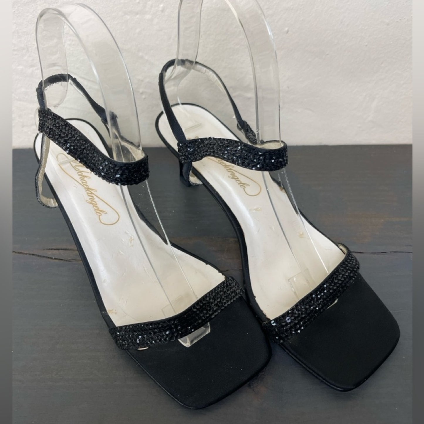 Michelangelo Black Beaded Heels