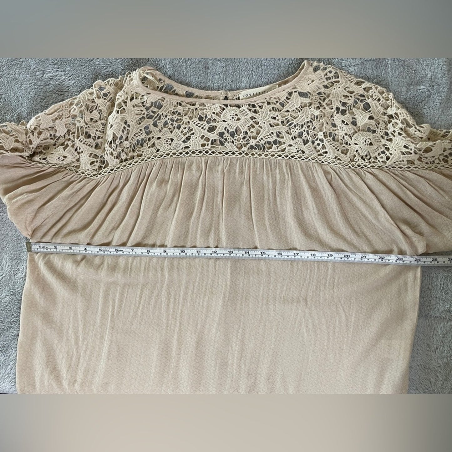 Lovestitch Cream Crochet Boho Style Top