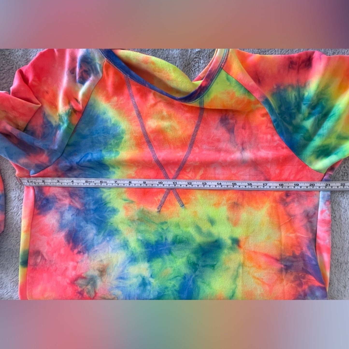 Cross Print Tie Dye Sweatshirt
