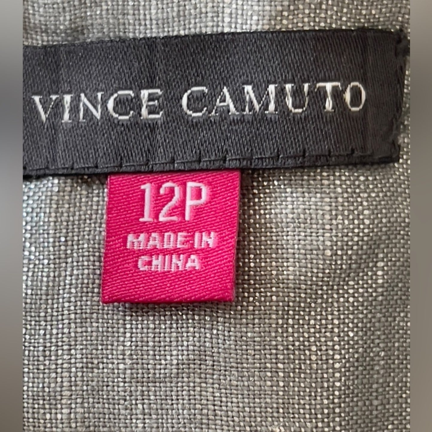 Vince Camuto Metallic Silver Linen Paperbag Shorts