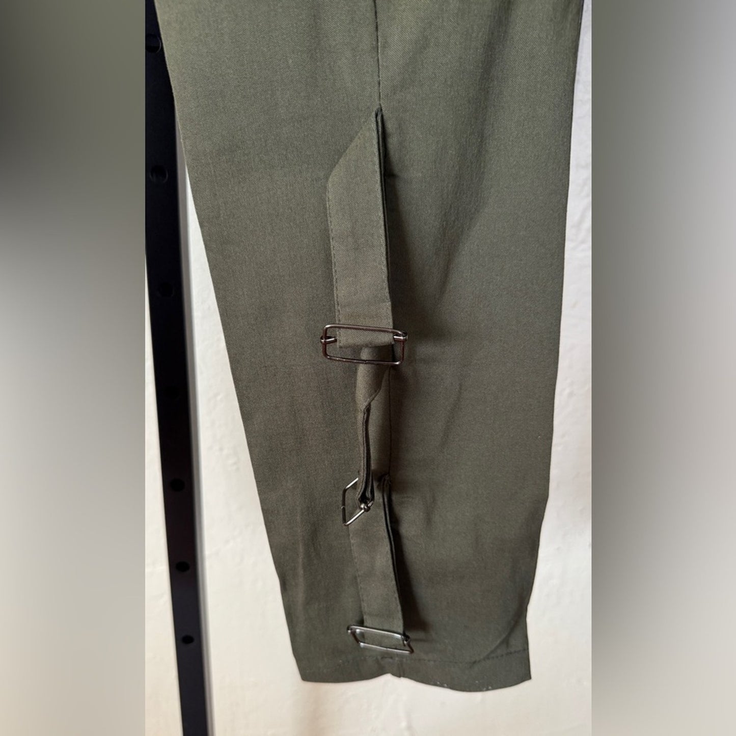 High Waisted Elastic Waist Trousers