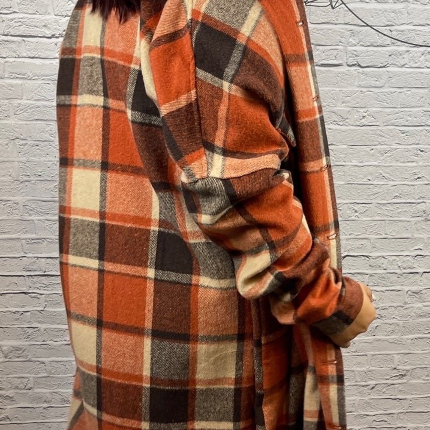 Unishe Plaid Orange Shacket