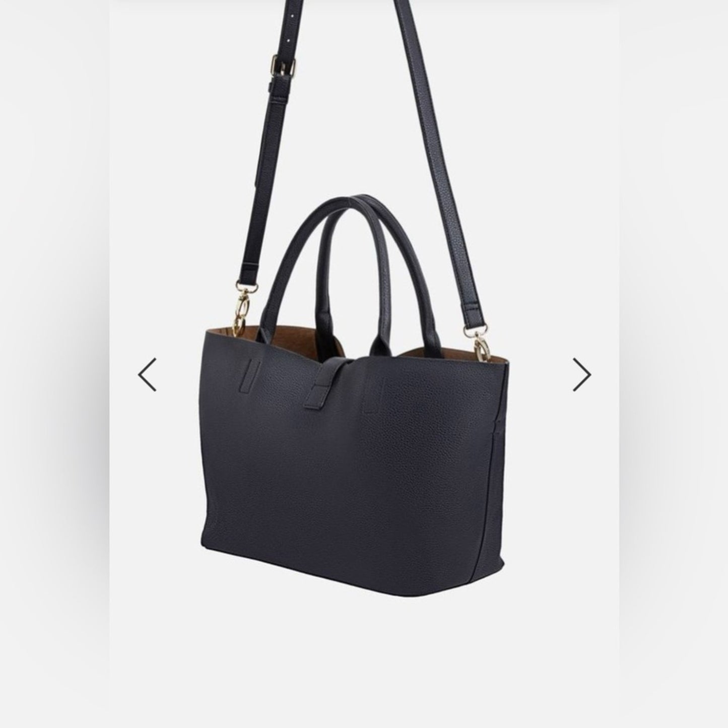 Black Satchel Faux Leather Bag