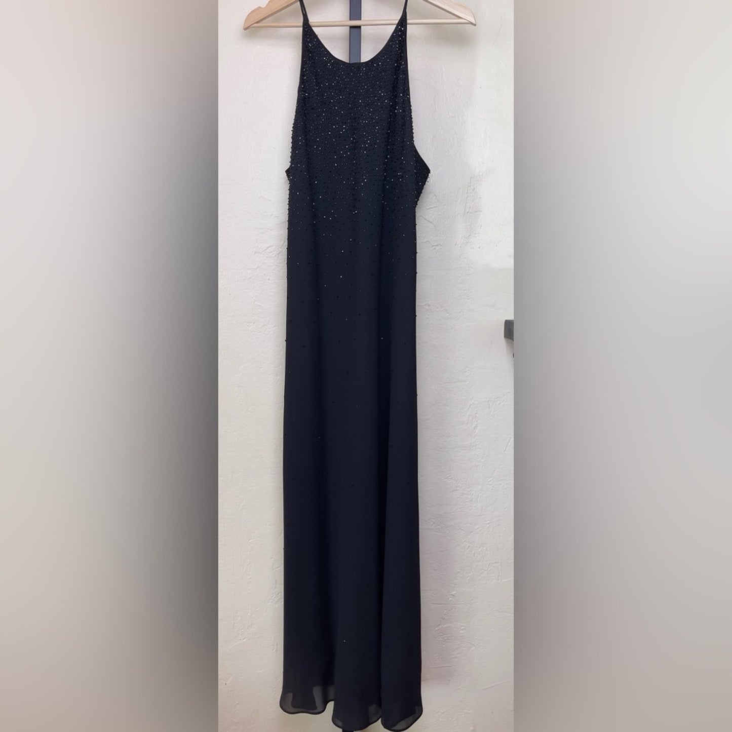 Chelsea Nites Black Beaded Evening Gown