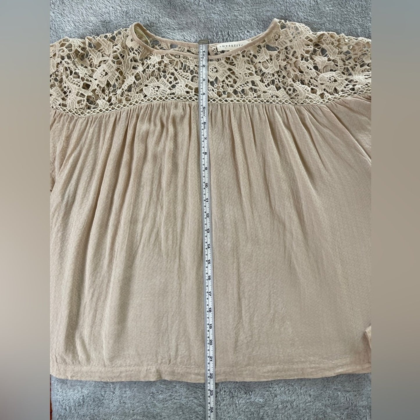 Lovestitch Cream Crochet Boho Style Top