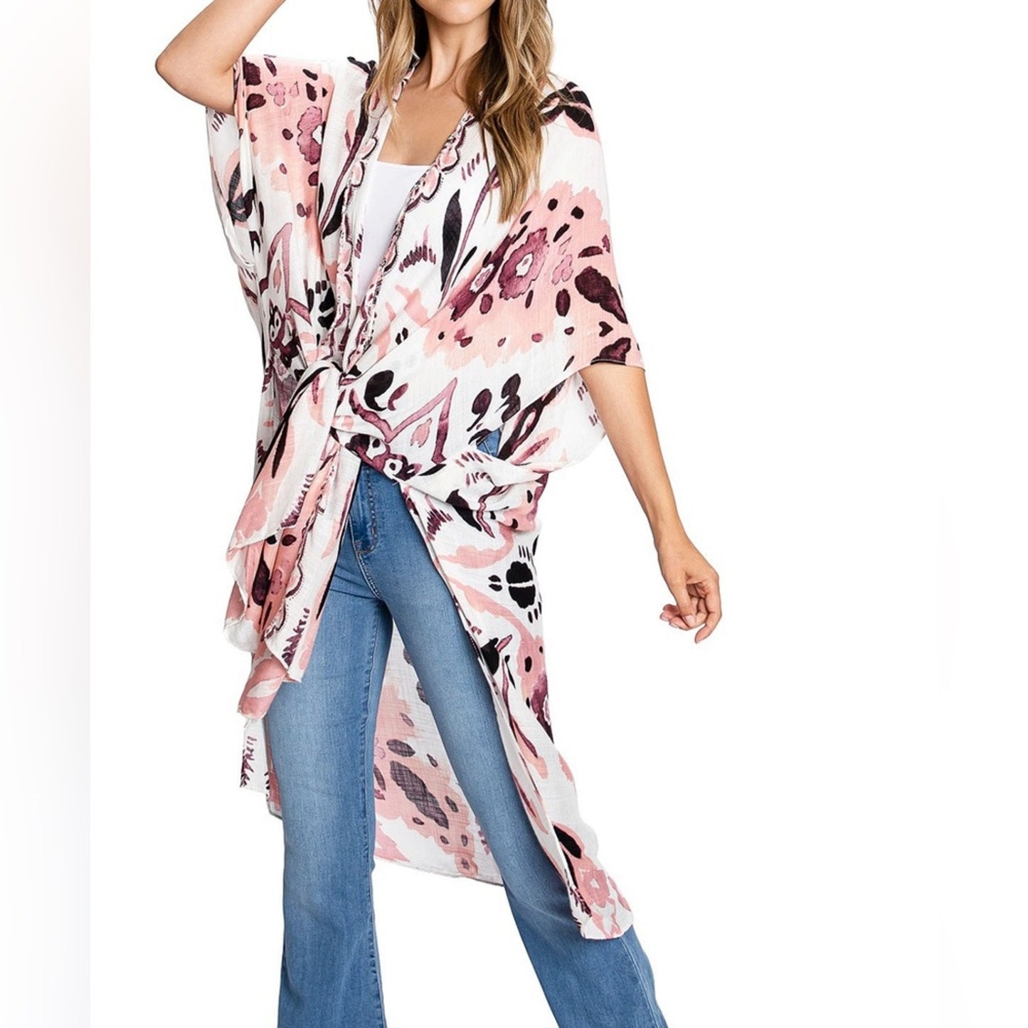Blushing Blooms Kimono