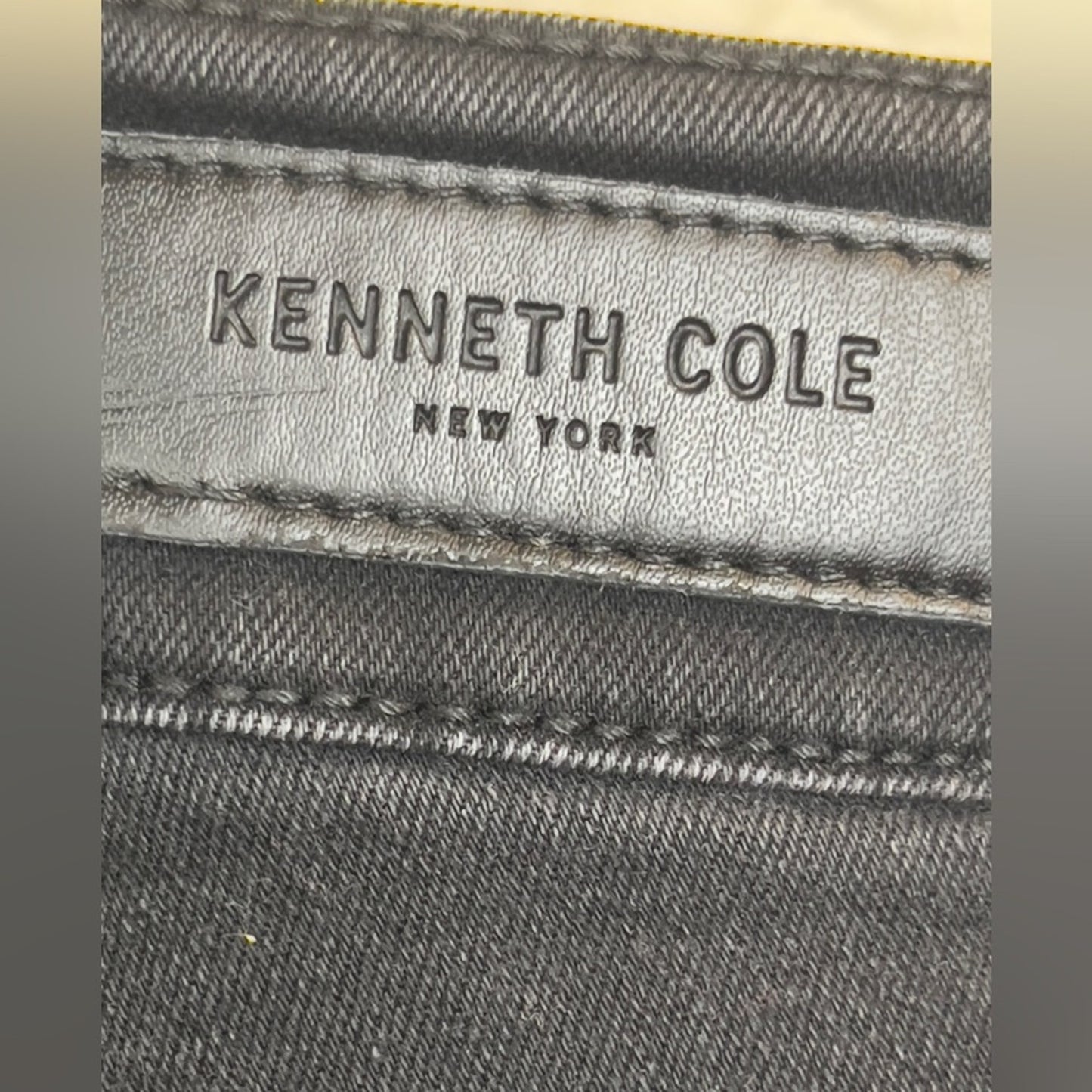 Kenneth Cole Men's Black Slim Fit Straight Leg Denim Jeans