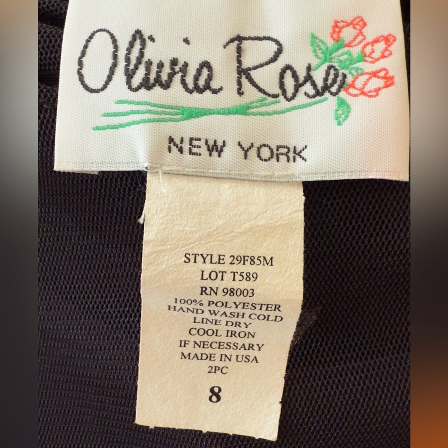 Olivia Rose Sheer Overlay Black Dress
