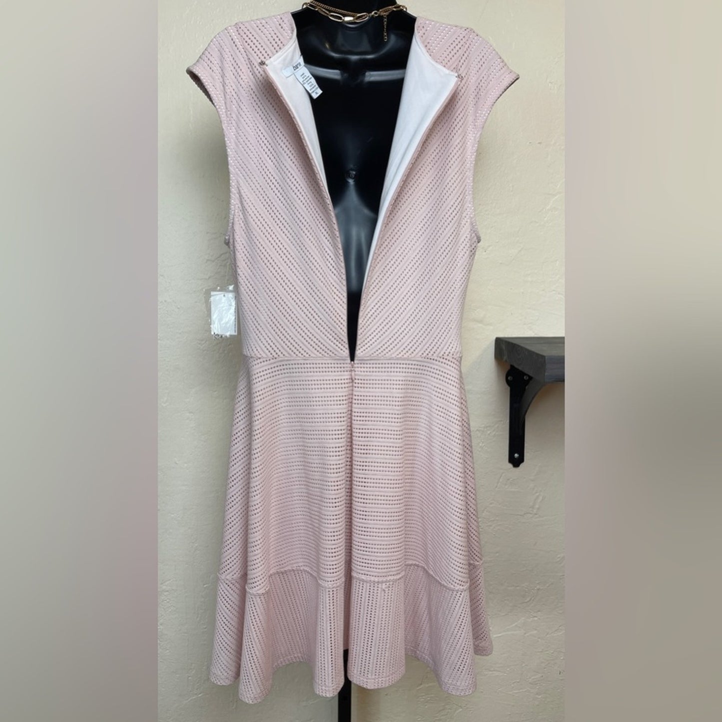 BAR III Coral Mist Sleeveless Lined Fit and Flare Dress