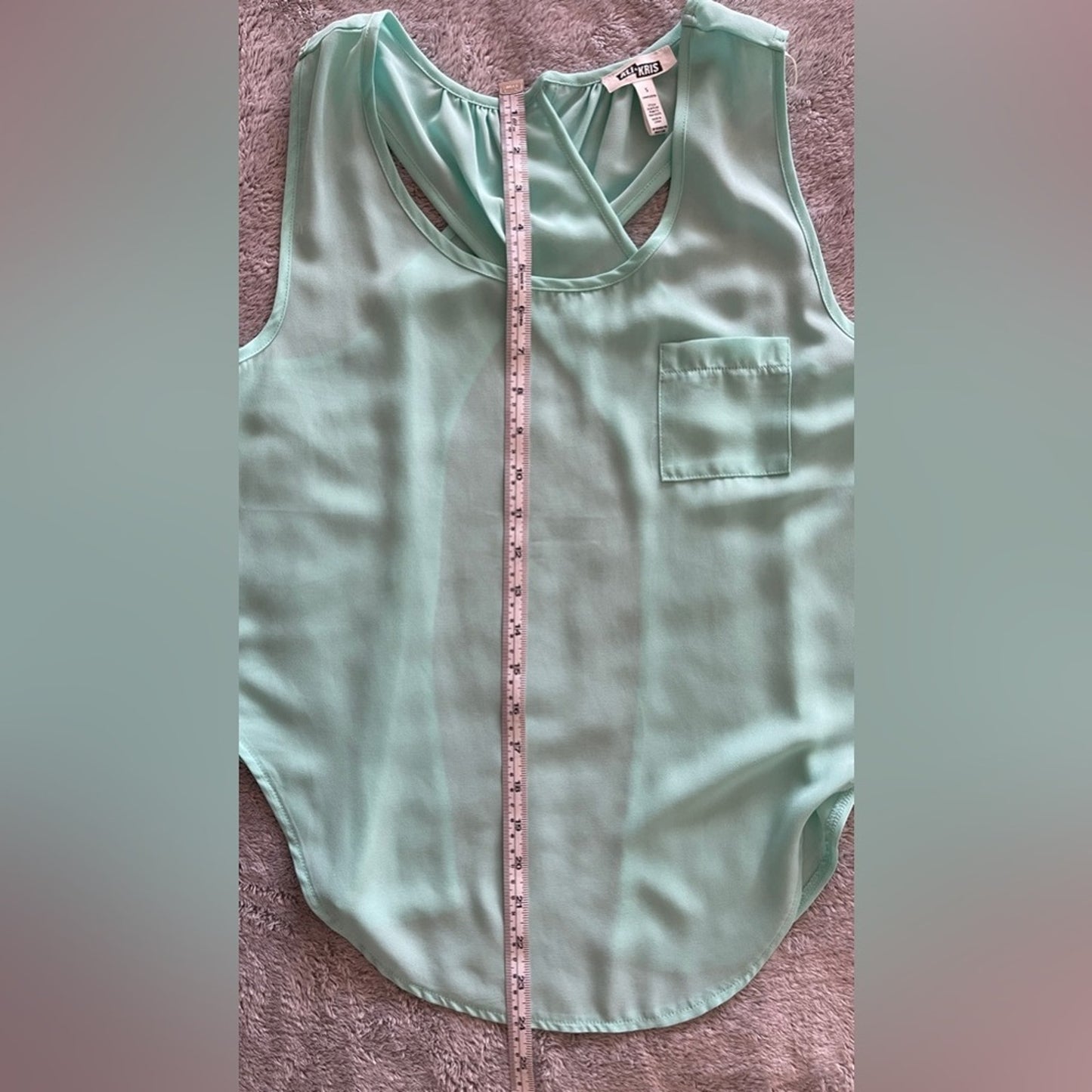 ALI & KRIS Mint Green Crisscross Back Blouse