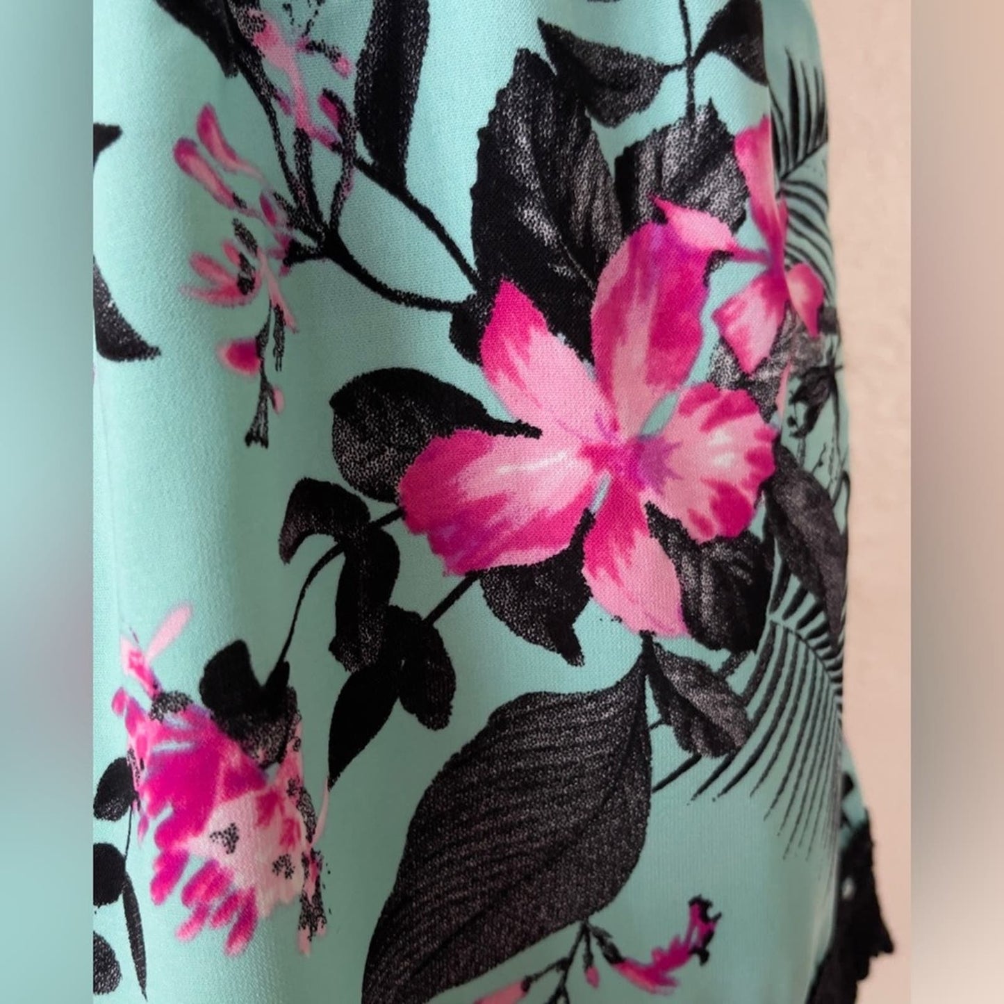 Banana Lemon Black and Hot Pink Floral Shorts