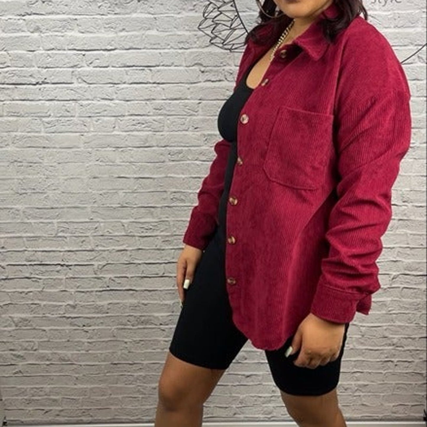 Melody Long Sleeve Corduroy Shacket