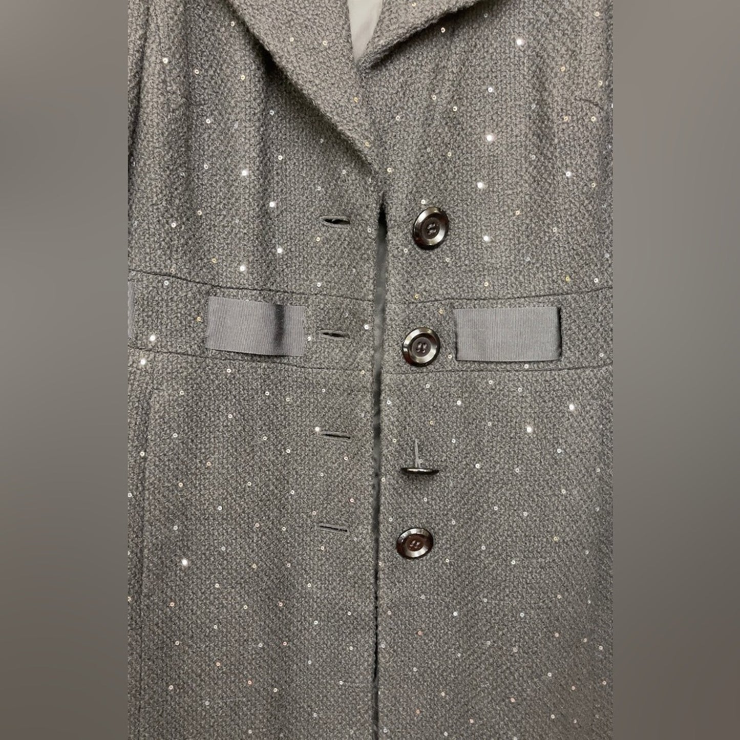 I-N-C International Concepts Vintage Glamour Black Tweed Coat
