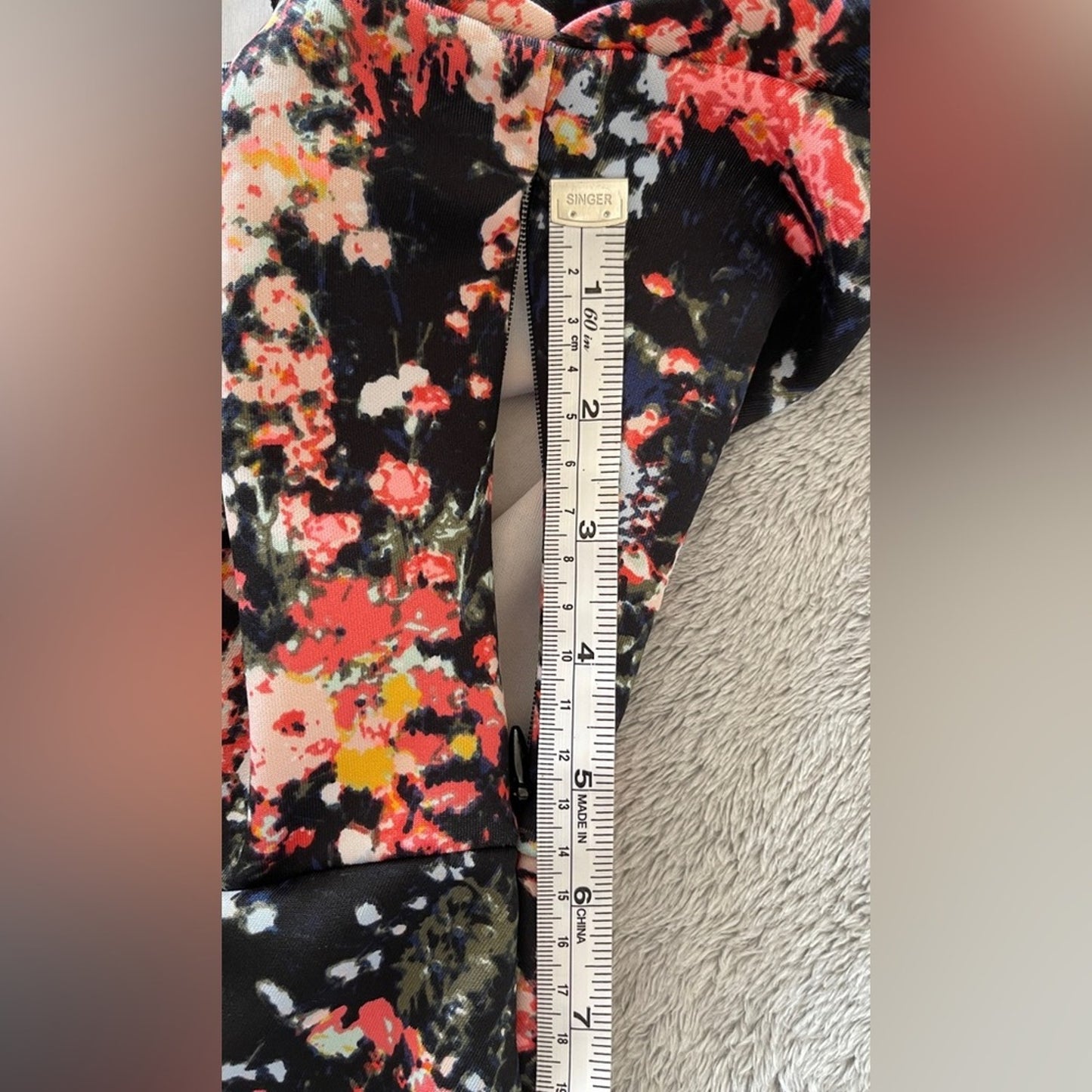 Belle & Sky Black Floral V-Neck Dress