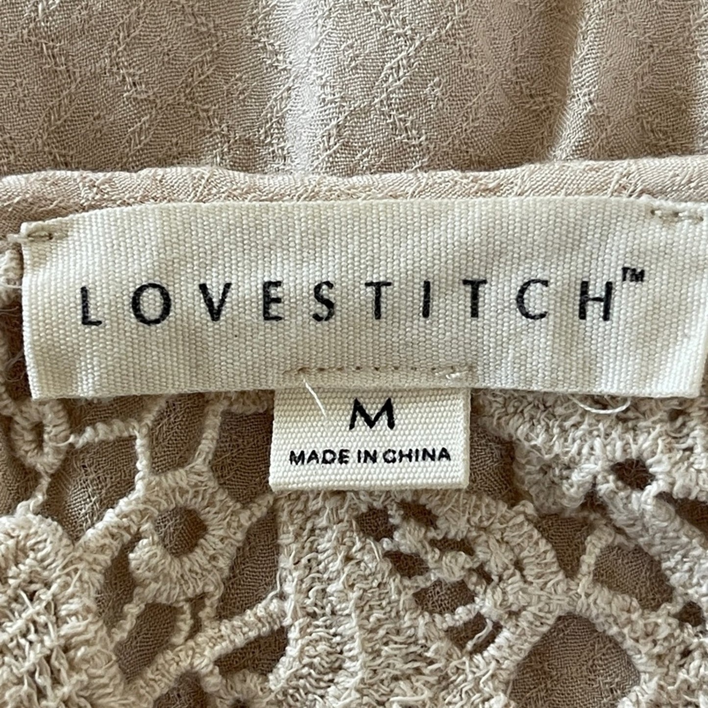 Lovestitch Cream Crochet Boho Style Top