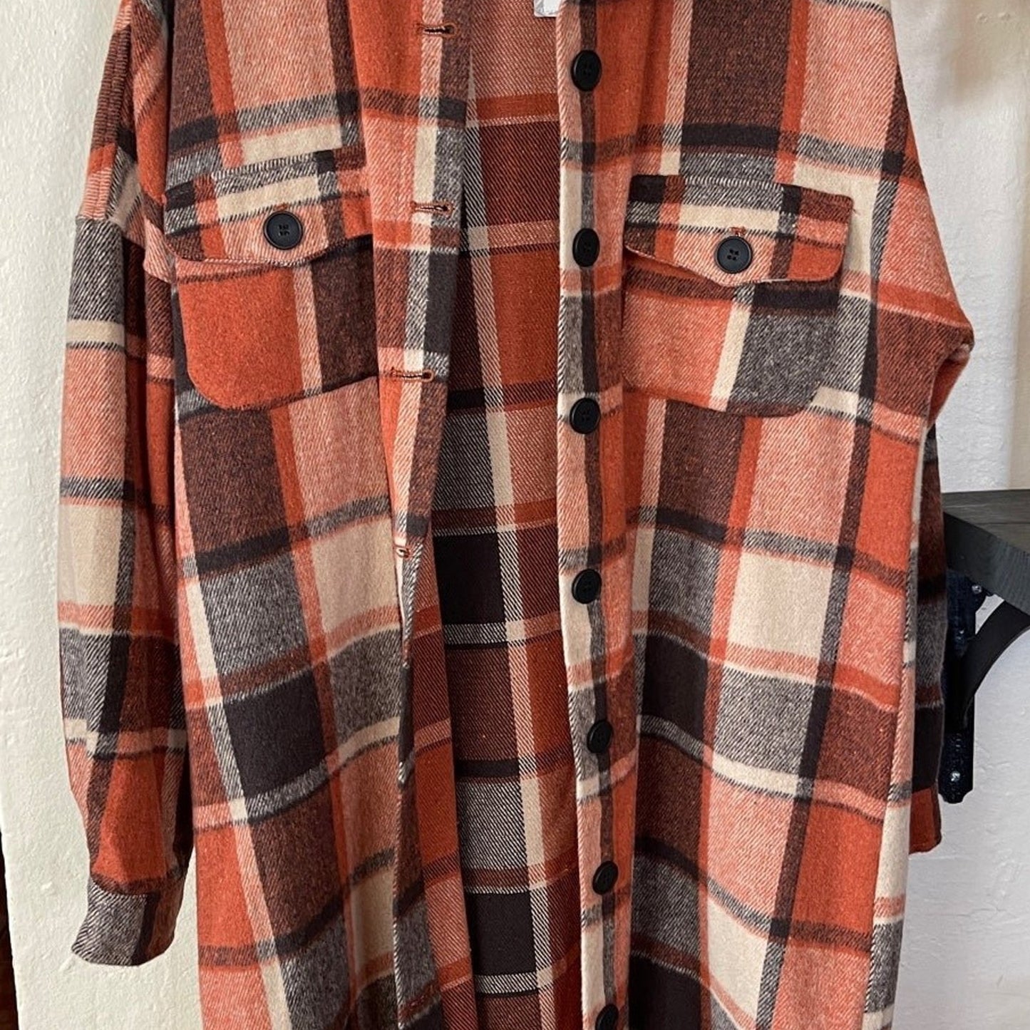 Unishe Plaid Orange Shacket