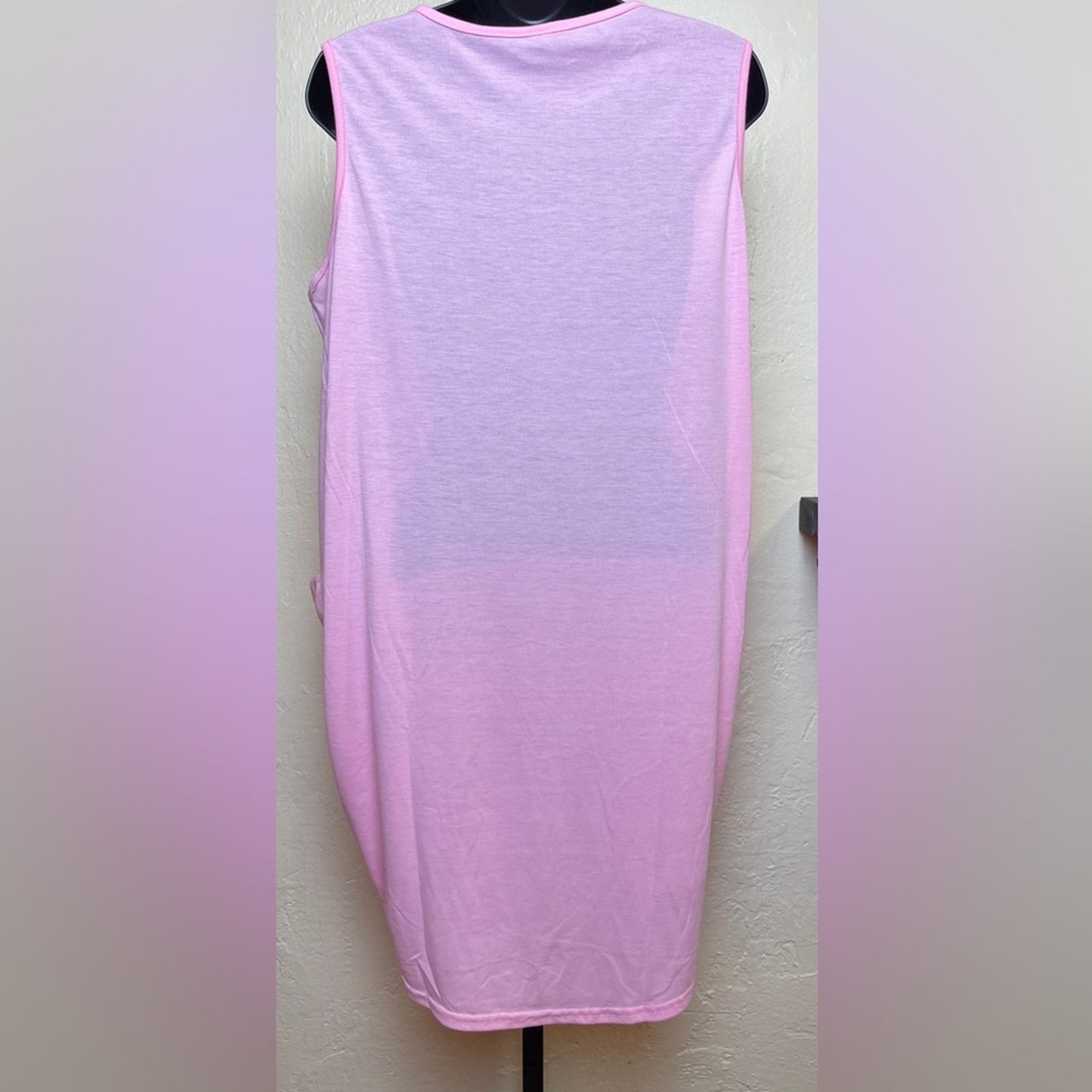 Pink Tee Shirt Dress w/Side Pockets