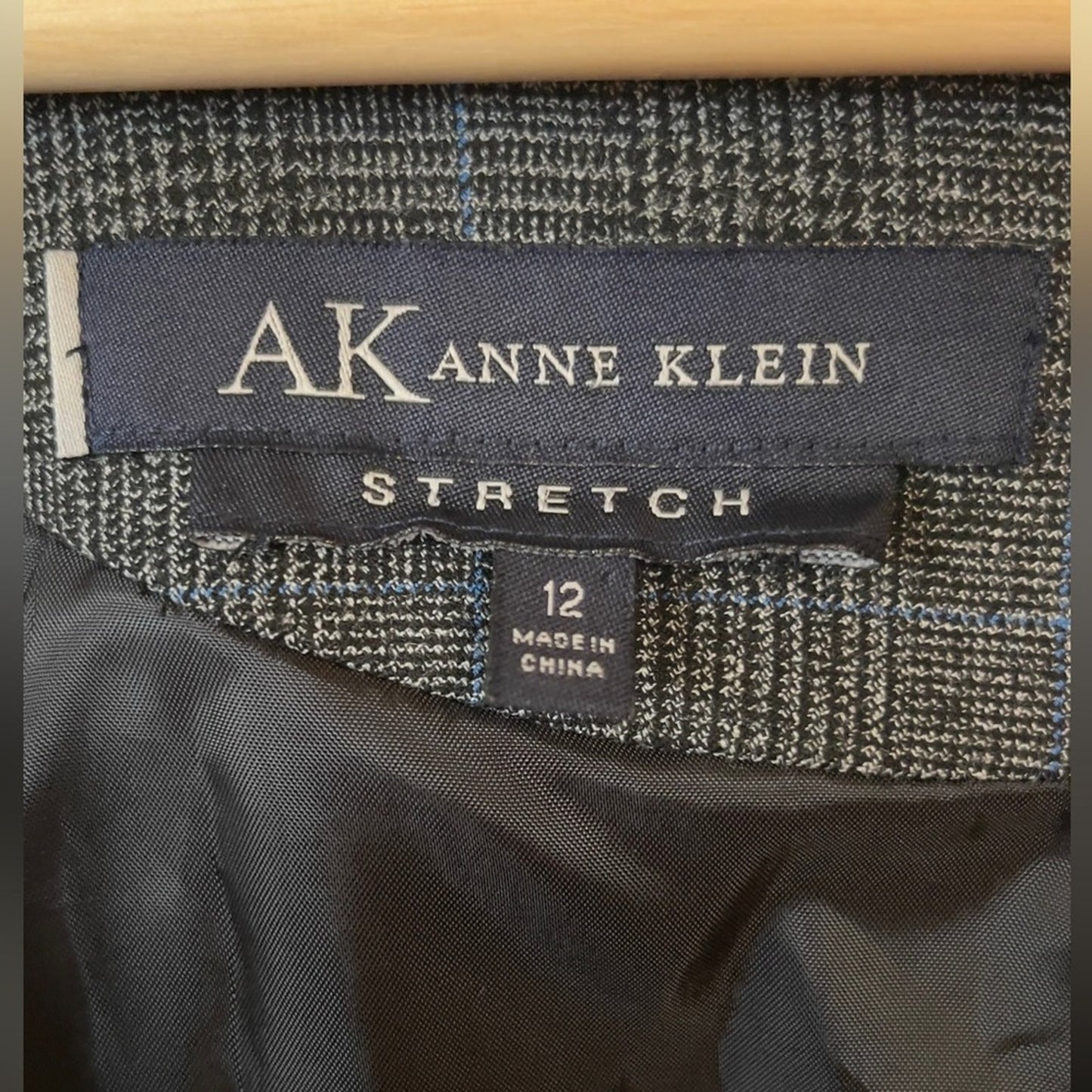 Anne Klein Gray Plaid Dress