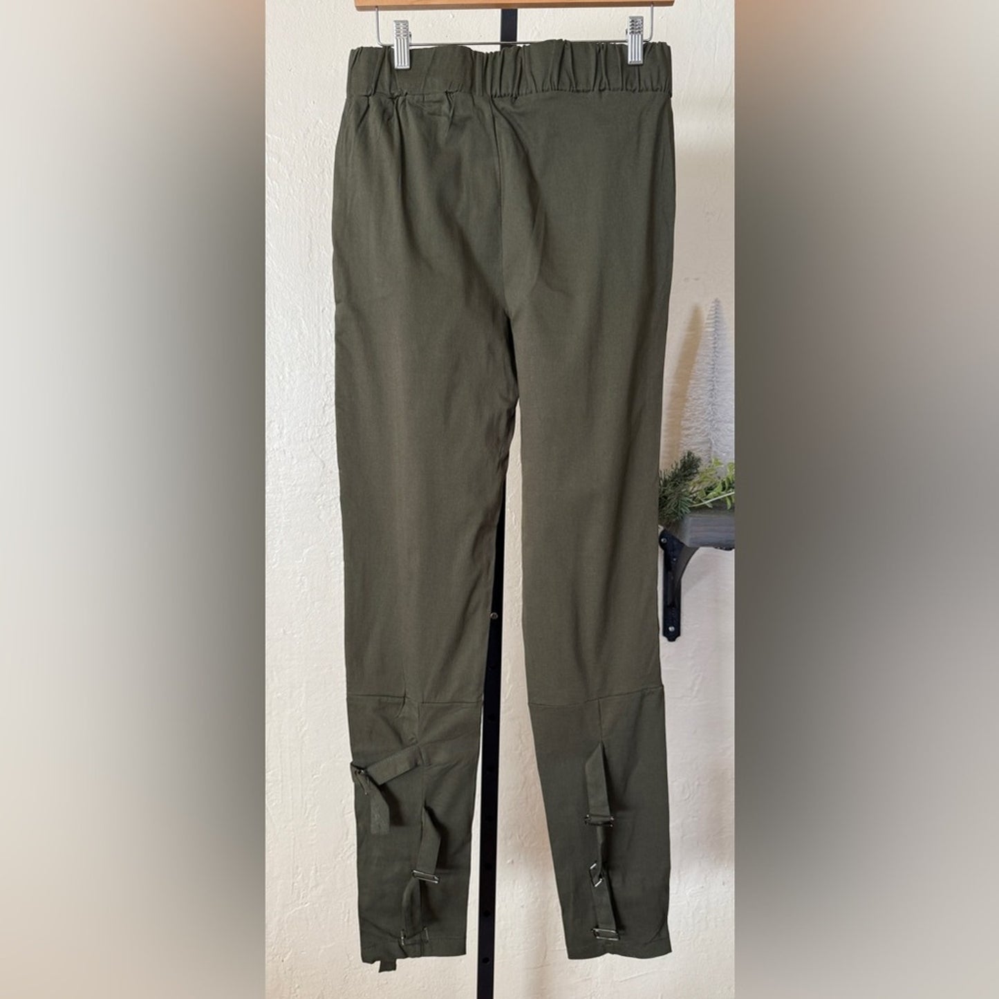 High Waisted Elastic Waist Trousers