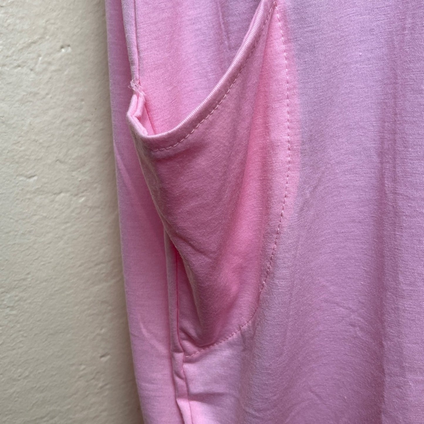 Pink Tee Shirt Dress w/Side Pockets