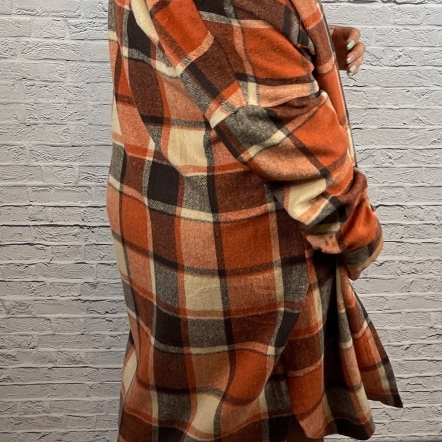 Unishe Plaid Orange Shacket
