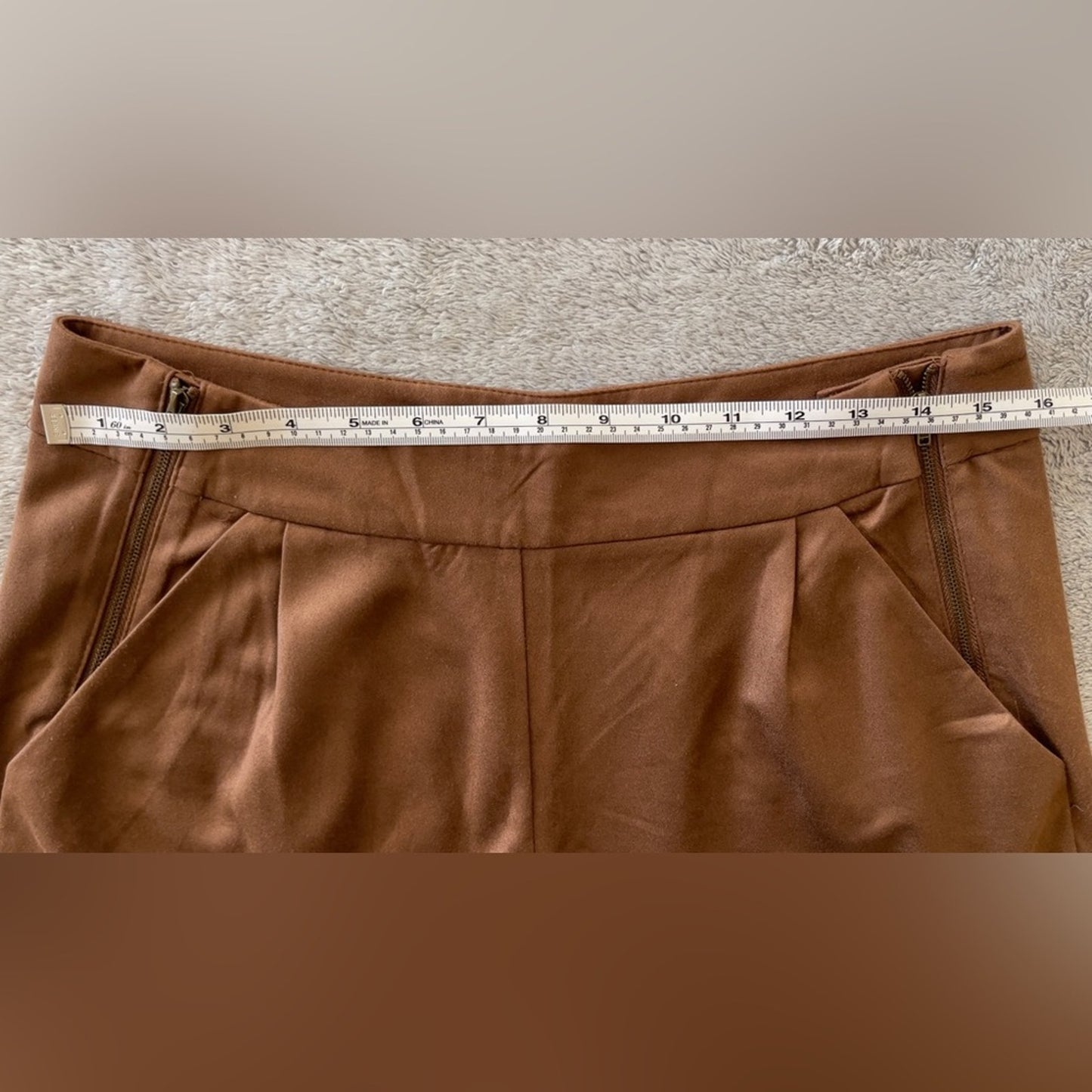 Brown Faux Suede Shorts