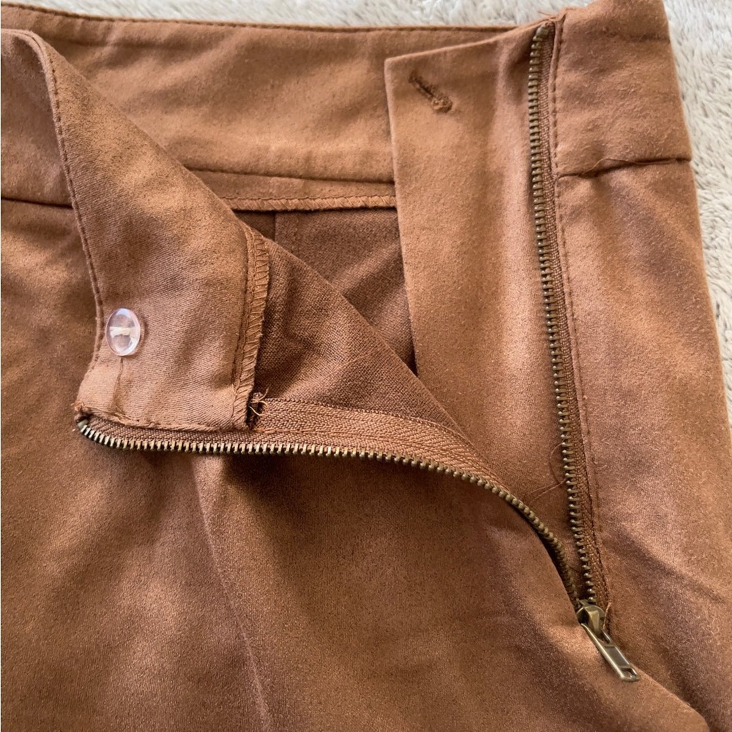 Brown Faux Suede Shorts