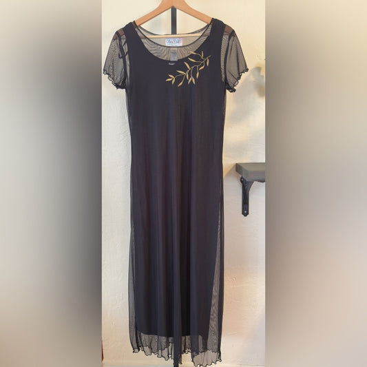 Olivia Rose Sheer Overlay Black Dress