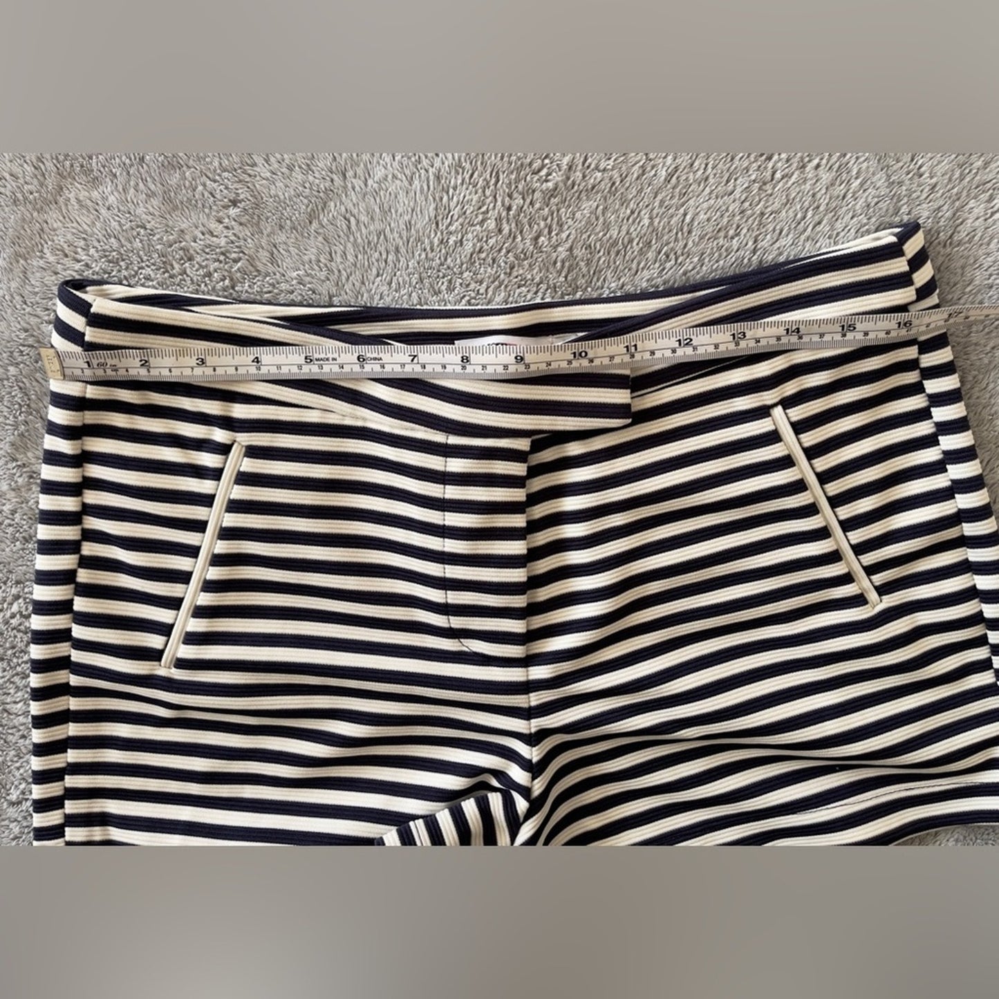 Just Fab Navy Blue Striped Shorts