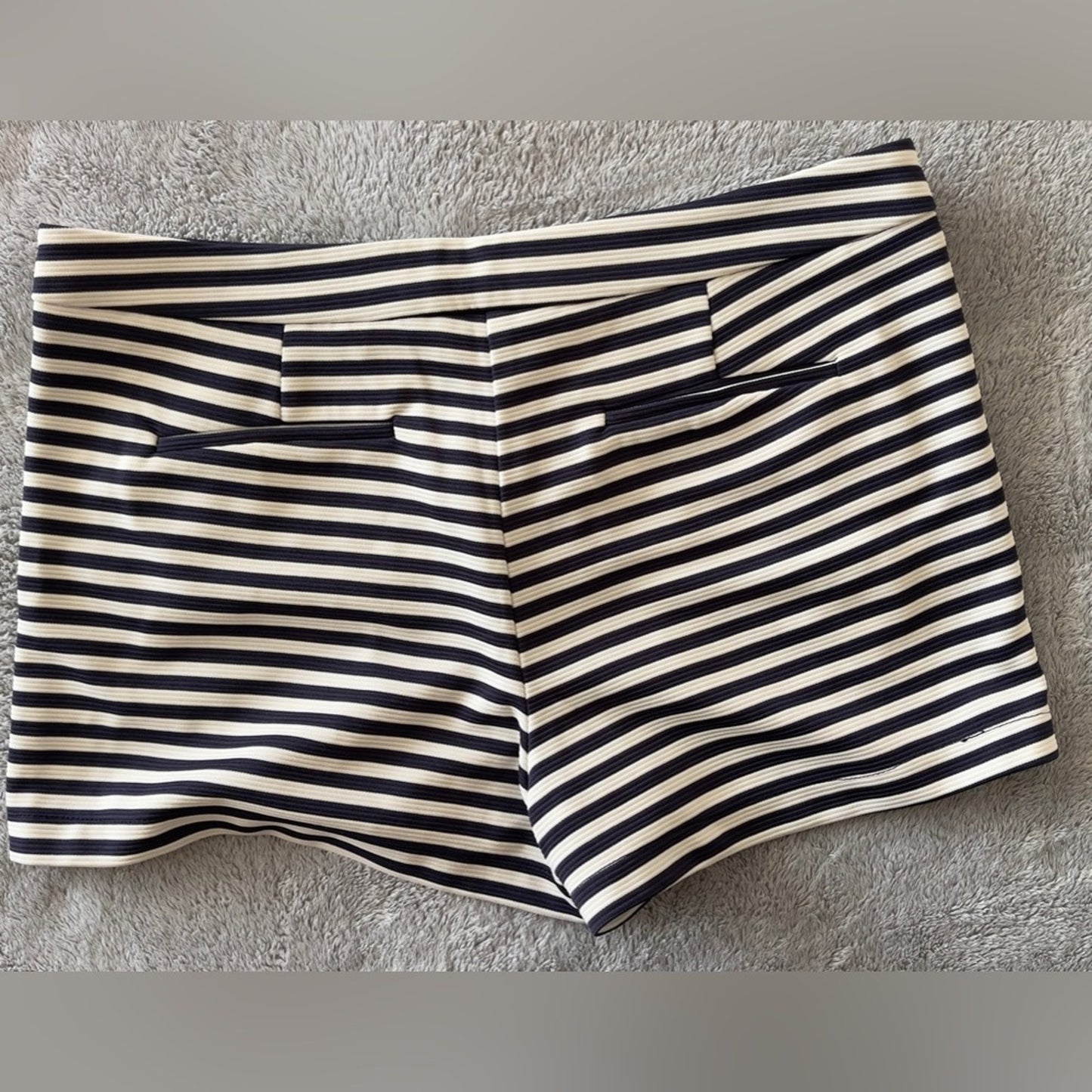 Just Fab Navy Blue Striped Shorts