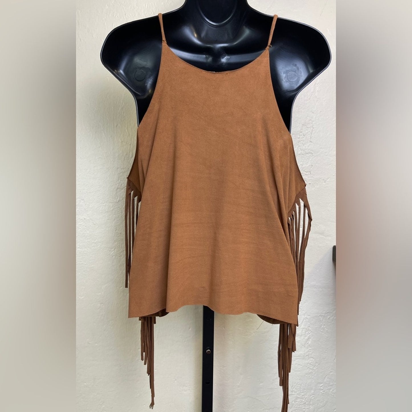 Charlotte Russe Brown Suede Fringe Top