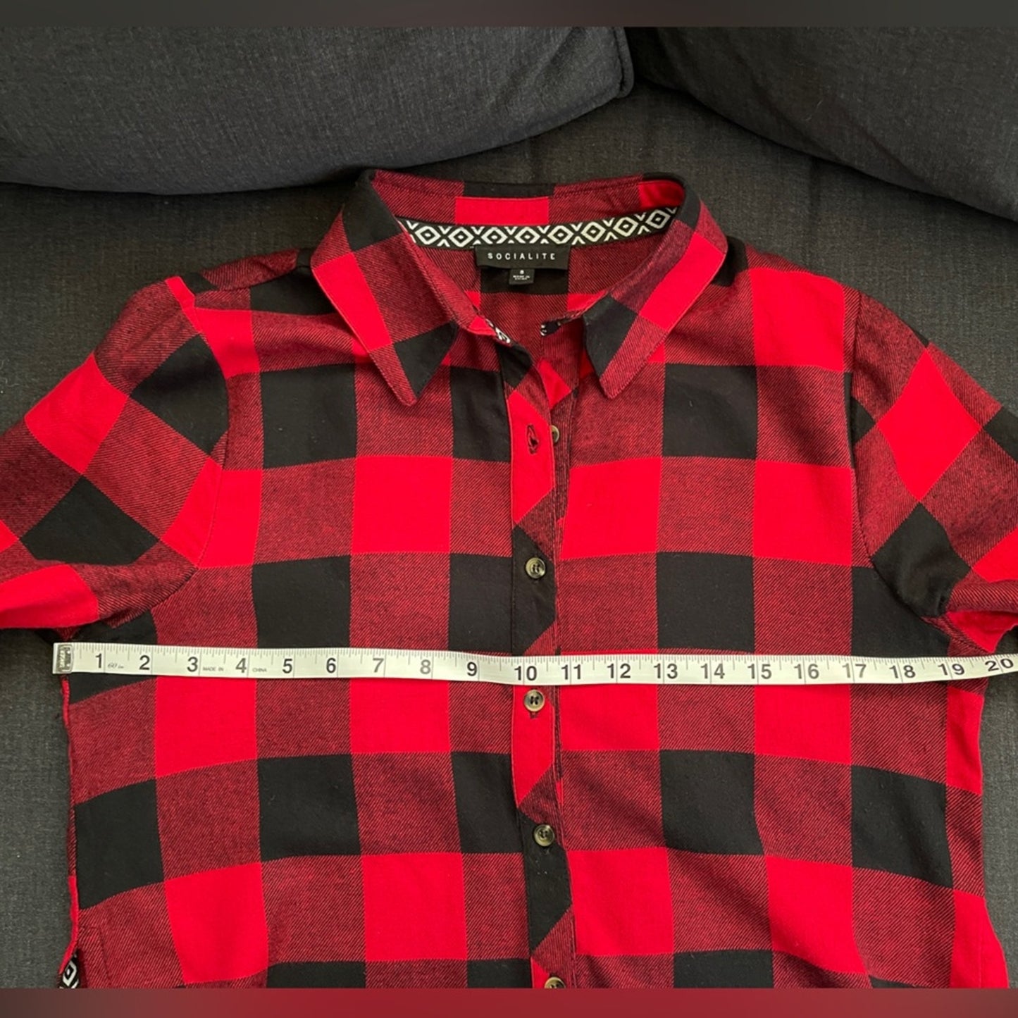 Socialite Women’s Red Buffalo Plaid Button Up