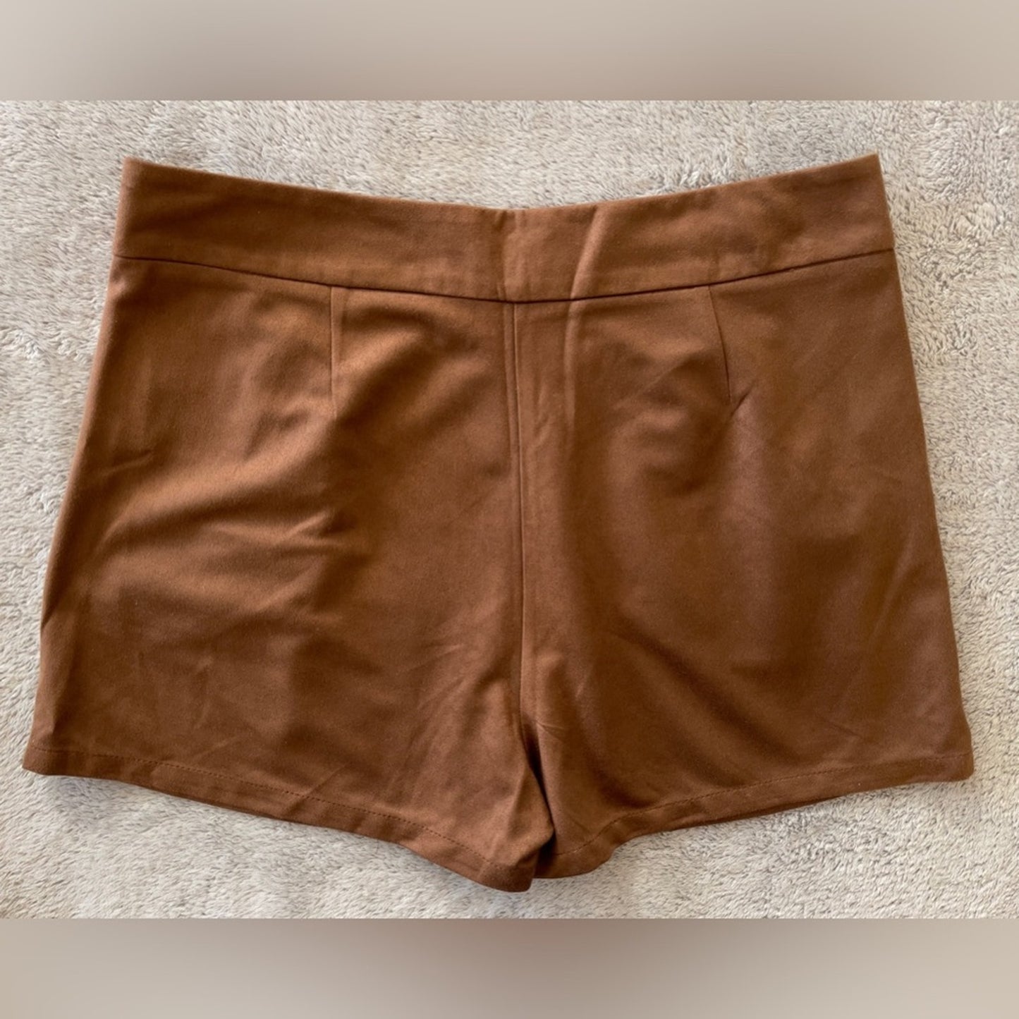 Brown Faux Suede Shorts