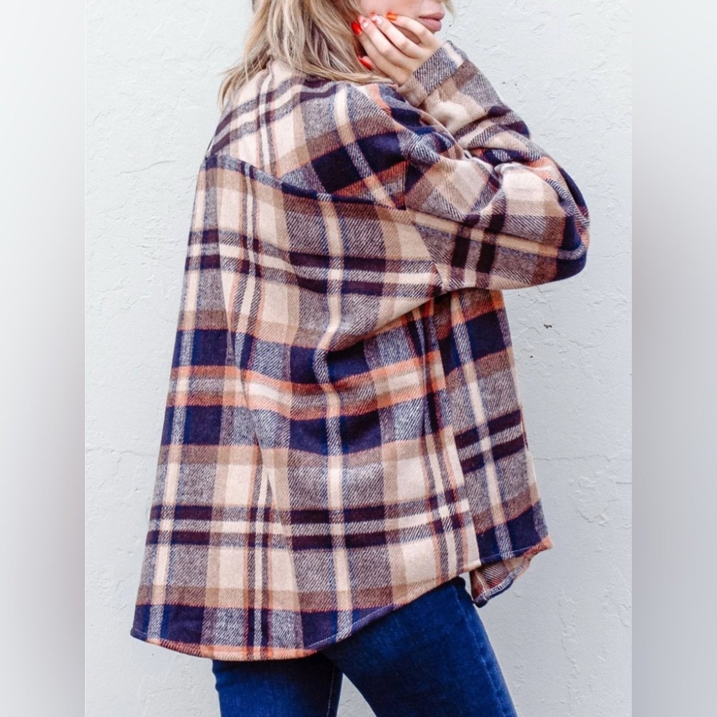 Plus Size Plaid Flannel Shacket