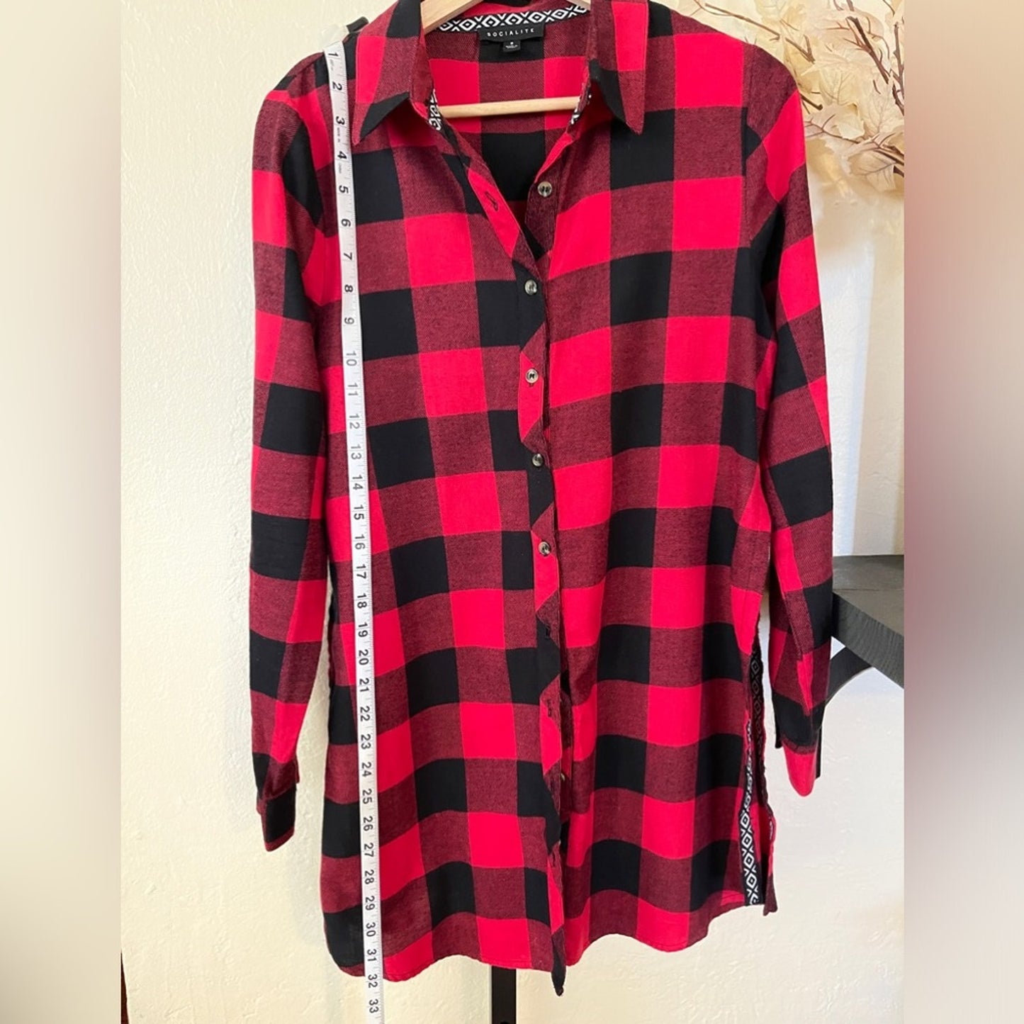 Socialite Women’s Red Buffalo Plaid Button Up